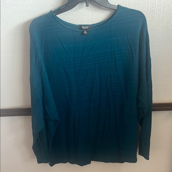 Simply Vera Vera Wang Blue Long Sleeve Blouse - Picture 1 of 3